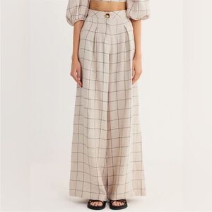 Revolve x‎ Rumer The Label Quinn Pant Ivory Plaid Size XS